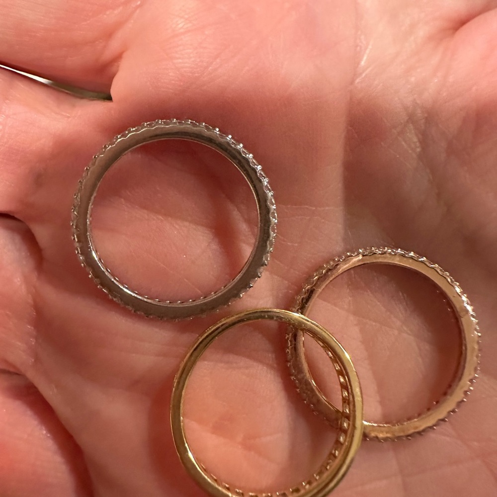 Tricolor stackable eternity bands - Picture 3 of 5
